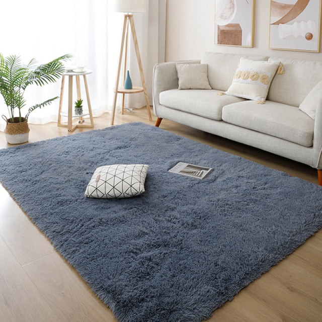 Nordic Fluffy Non-slip Mixed Dyed Bedroom Carpet