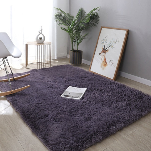 Nordic Fluffy Non-slip Mixed Dyed Bedroom Carpet