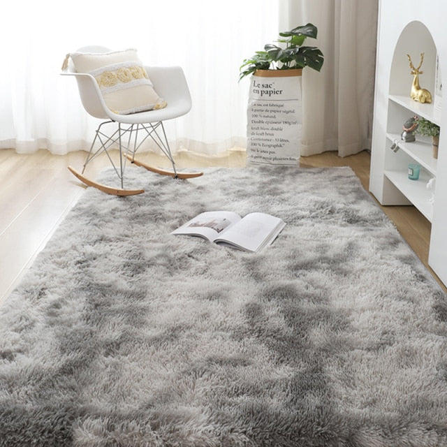 Nordic Fluffy Non-slip Mixed Dyed Bedroom Carpet