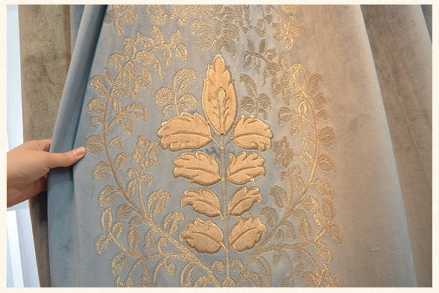 Chenille Embroidery Velvet Bedroom Curtains