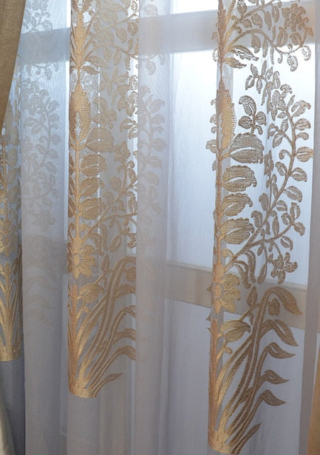 Chenille Embroidery Velvet Bedroom Curtains