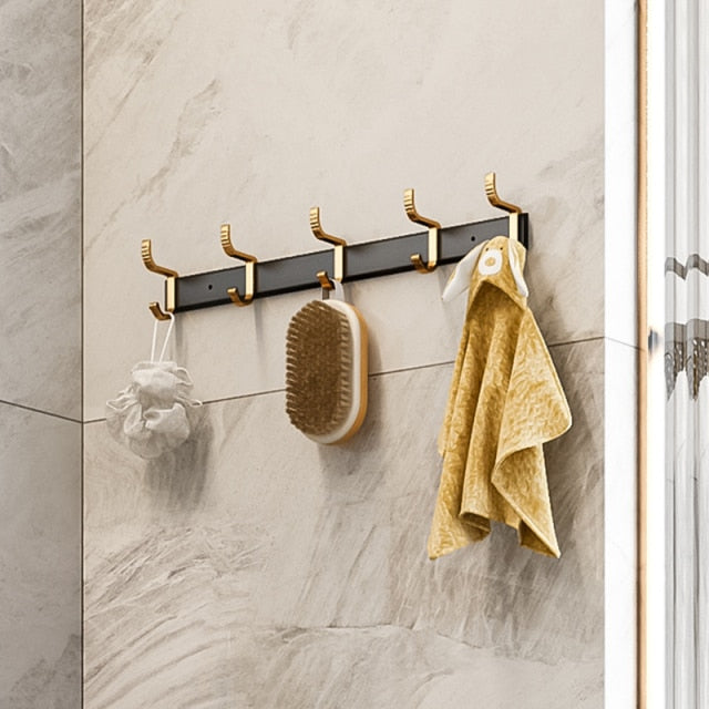 Bathroom Holder Towel Brush Punch-Free Shelves