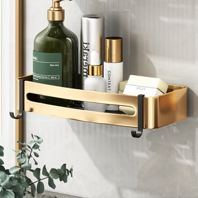 Bathroom Holder Towel Brush Punch-Free Shelves