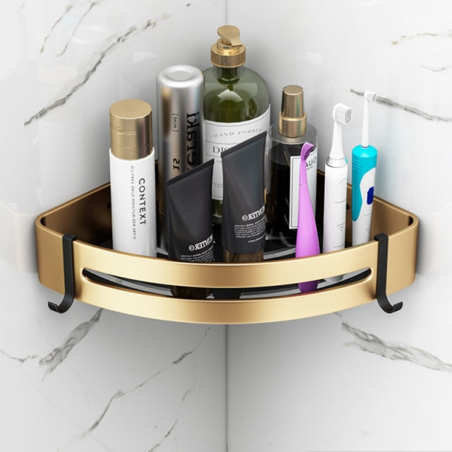 Bathroom Holder Towel Brush Punch-Free Shelves